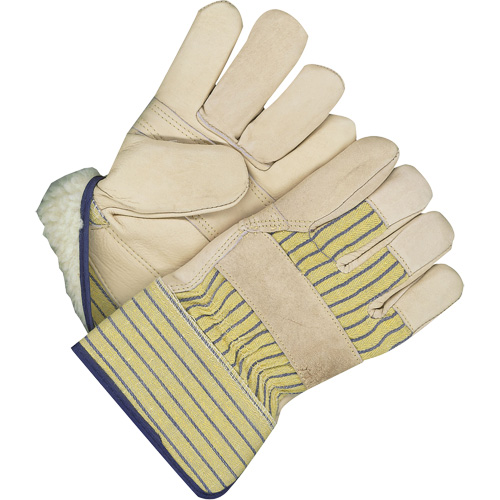Gants d'ajusteur classiques avec paume renforc&eacute;e, Taille unique, Paume en Cuir fleur de vache, Doublure en Peluche d'acrylique Ottawa Fastener Supply