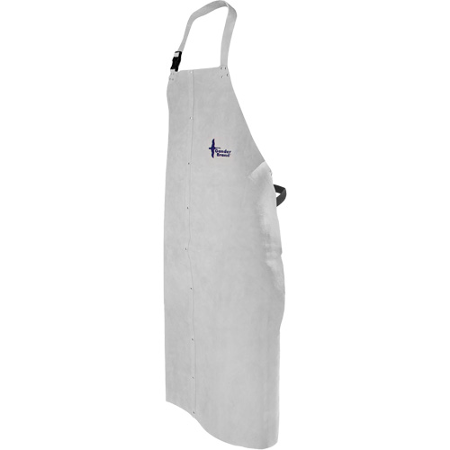 Leather Welding Apron, Bib, 52" L, Pearl Grey Ottawa Fastener Supply