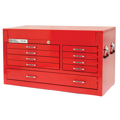 PRO+ Series Top Chest, 42" W, 9 Drawers, Red Ottawa Fastener Supply