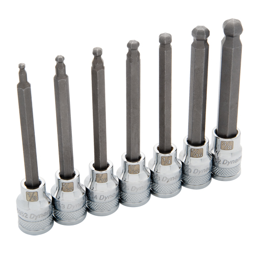 Long SAE Ball-Nose Socket Set, 7 Pcs Ottawa Fastener Supply