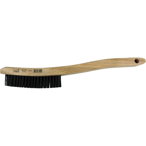Curved Handle Scratch Brush, Steel, 3 x 19 Wire Rows, 13-3/4" Long Ottawa Fastener Supply