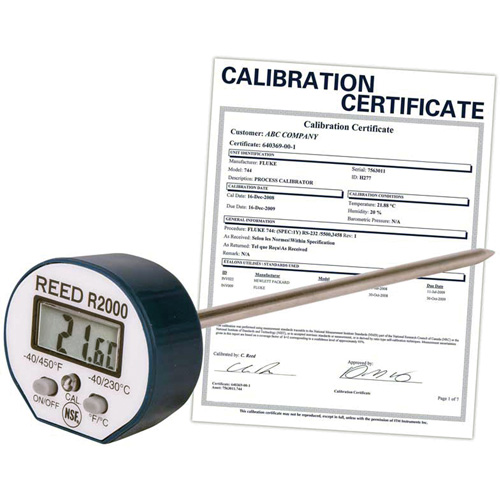 Thermometer with ISO Certificate, Contact, Digital, -40-450°F (-40-230°C) Ottawa Fastener Supply