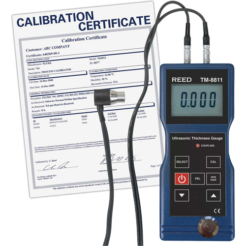 Thickness Gauge with ISO Certificate, Digital Display, Ultrasound, 0.05" to 7.9" (1.5 mm to 200 mm) Range Ottawa Fastener Supply