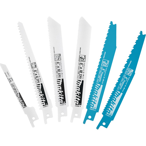 6-Piece Recipro Saw Blade Assortment Pack, Bi-Metal, 6-18 TPI, 6"/3-1/2" L x 3/4" W Ottawa Fastener Supply