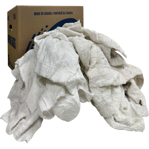 Wiper Rags Box, Terrycloth, White, 10 lbs. Ottawa Fastener Supply