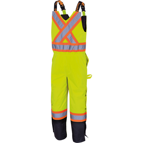 5041BB Waterproof Quilted Bib Pants, Polyester, Large, High Visibility Lime-Yellow Ottawa Fastener Supply