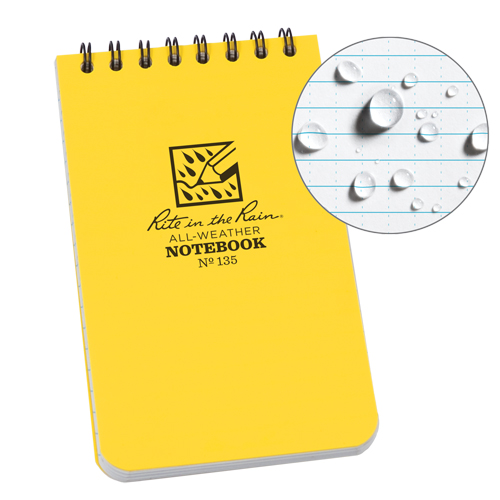 Pocket Top-Spiral Notebook, Soft Cover, Yellow, 100 Pages, 3" W x 5" L Ottawa Fastener Supply