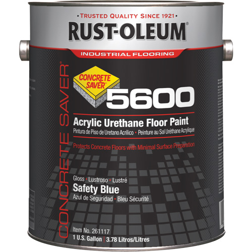 Peinture d'acrylique pour plancher Concrete Saver 5600 System, 1 gal., &agrave; l'eau, Brillant, Bleu Ottawa Fastener Supply