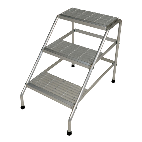 Aluminum Step Stand, 3 Steps, 34-9/16" x 22-13/16" x 30" High Ottawa Fastener Supply