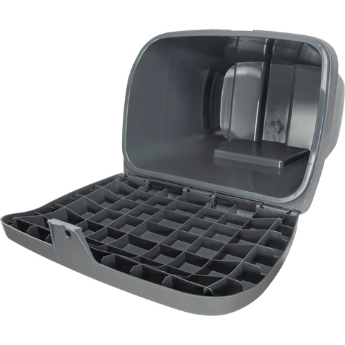 Salt & Sand Storage Bins, With Hasp, 21" x 27" x 26", 4.24 cu. ft., Grey Ottawa Fastener Supply