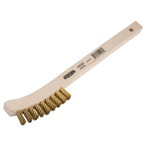 Small Cleaning Scratch Brushes, Brass, 2 x 9 Wire Rows, 8-5/8" Long Ottawa Fastener Supply