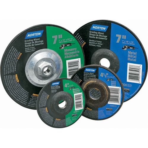 Gemini&reg; Depressed Centre Grinding Wheels, 4" x 1/4", 5/8" Arbor, Aluminum Oxide, Type 27 Ottawa Fastener Supply