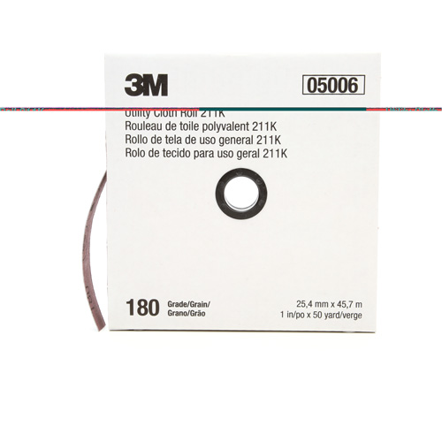Utility Roll 211K, Aluminum Oxide, 1" W x 150' L, 180 Grit Ottawa Fastener Supply