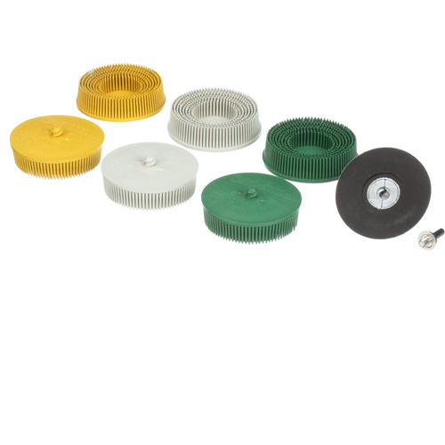 Roloc Bristle Disc Kit, Aluminum Oxide, Several Grit, 3" Dia. Ottawa Fastener Supply