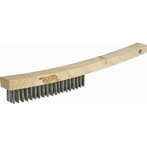 Long Handle Industrial-Duty Scratch Brush, Carbon Steel, 3 x 19 Wire Rows, 13-3/4" Long Ottawa Fastener Supply