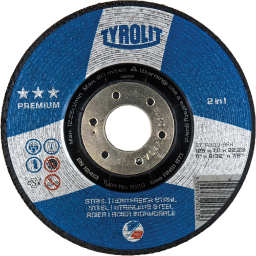 Meule 2-en-1 de premi&egrave;re qualit&eacute;, 4-1/2" x 9/32", Arbre 7/8", Type 27 Ottawa Fastener Supply