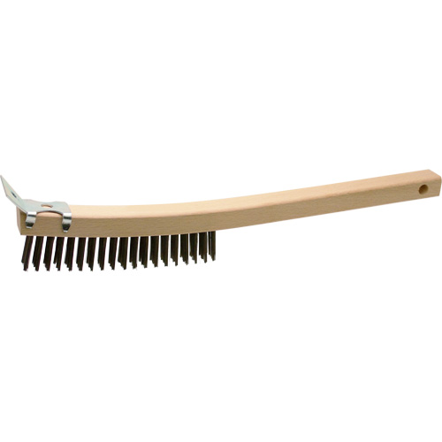 Brosse de nettoyage avec racloir, Acier, 3 x 19 rangs de fils, Longueur 13" Ottawa Fastener Supply