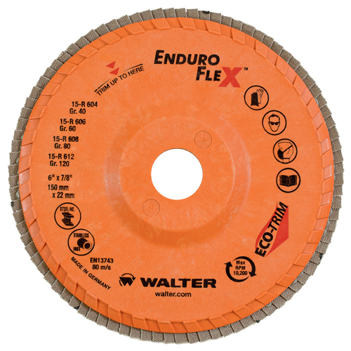 Disques &agrave; lamelles Enduro-Flex, 6" x 7/8", Type 27, Grain 40, Zirconium Ottawa Fastener Supply