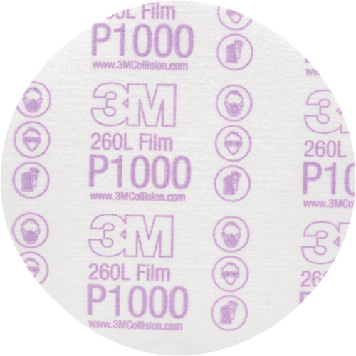 Hookit Finishing Film Disc, 6" Dia., P1000 Grit, Aluminum Oxide, Film Ottawa Fastener Supply
