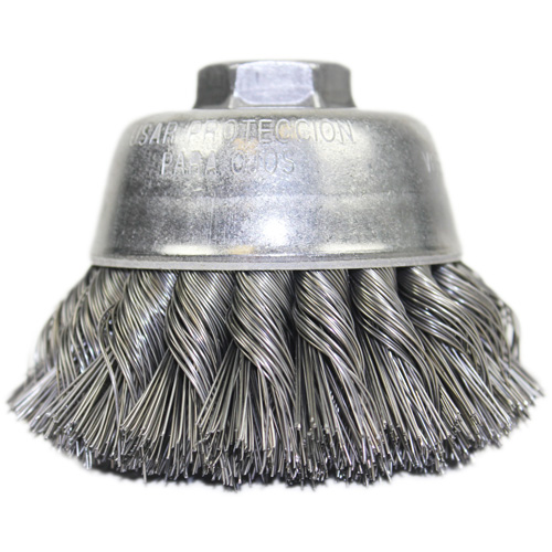 Knot Wire Cup Brush, 3-1/2" Dia. x 5/8"-11 Arbor Ottawa Fastener Supply