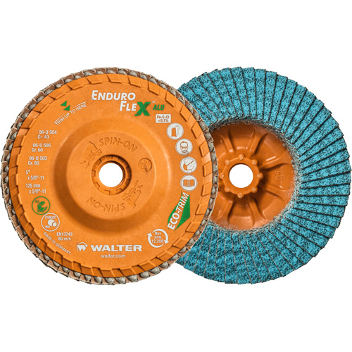 Enduro-Flex Alu Spin-On Flap Disc, 5" x 5/8"-11, Type 27, 40 Grit, Zirconia Alumina Ottawa Fastener Supply