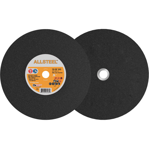 Meule pour scie &agrave; tronçonner AllSteel, 14" x 1/8", Arbre de 1", Type 1, Oxyde d'aluminium, 4400 Tr/min Ottawa Fastener Supply