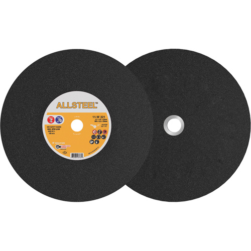 Meule pour scie &agrave; tronçonner AllSteel, 12" x 1/8", Arbre de 25/32", Type 1, Oxyde d'aluminium, 6300 Tr/min Ottawa Fastener Supply