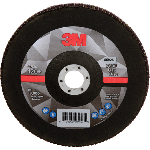 Disque &agrave; lamelles &agrave; changement rapide 769F, 7" x 7/8", Type 27, Grain 120+, Oxyde d'aluminium/C&eacute;ramique Ottawa Fastener Supply