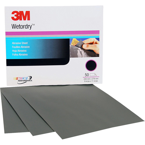 Wetordry Abrasive Sheet, 9" x 11", P500 Grit, Aluminum Oxide Ottawa Fastener Supply