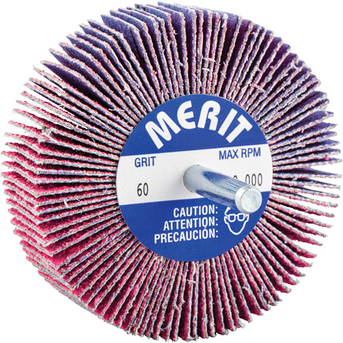 Shank Mounted Mini Flap Wheel, Ceramic Alumina, 60 Grit, 3" x 1" x 1/4" Ottawa Fastener Supply