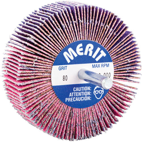 Shank Mounted Mini Flap Wheel, Ceramic Alumina, 80 Grit, 3" x 1" x 1/4" Ottawa Fastener Supply