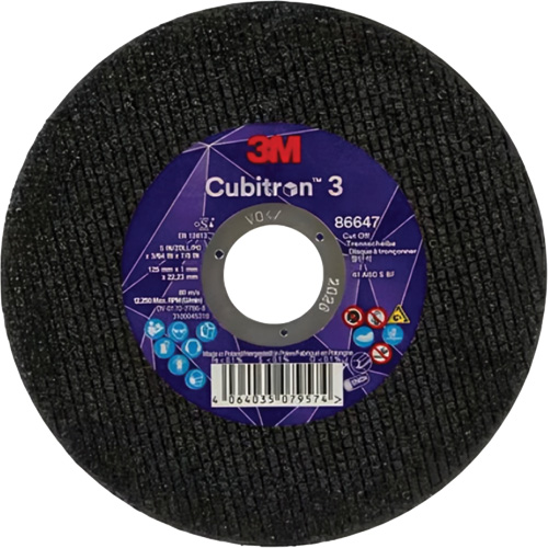 Cubitron 3 Cutting Disc, 5" x 9/32", 3/8" Arbor, Type 41 Ottawa Fastener Supply