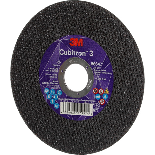 Cubitron 3 Cutting Disc, 5" x 9/32", 3/8" Arbor, Type 41 Ottawa Fastener Supply