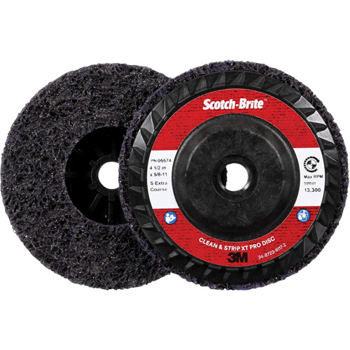 Scotch-Brite Clean and Strip XT Pro Disc XO-DC, 4-1/2" Dia., Extra Coarse Grit, Silicon Carbide Ottawa Fastener Supply