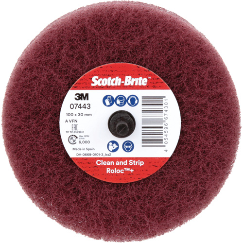 Scotch-Brite Roloc Plus General Purpose Scuffing Wheel, 4" Dia. Ottawa Fastener Supply