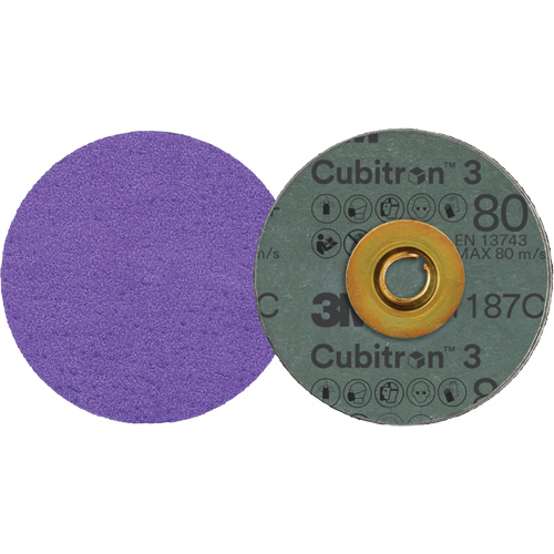 Cubitron 3 Roloc Fibre Disc, 3" Dia., 80+ Grit, Ceramic Ottawa Fastener Supply