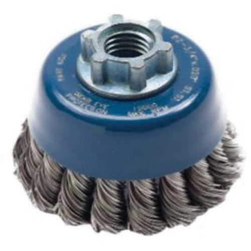 Knotted Wire Cup Brush, 2-3/4" Dia. x 5/8"-11 Arbor Ottawa Fastener Supply