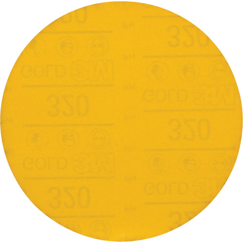 Hookit Gold Abrasive Disc, 6" Dia., 320 Grit, Aluminum Oxide, C-Weight Ottawa Fastener Supply