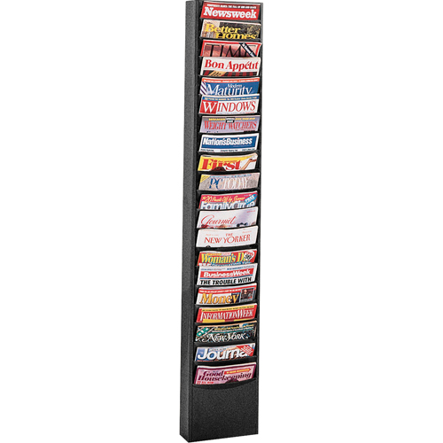Literature Storage Racks, Stationary, 20 Slots, Steel, 13-1/8" W x 4-1/8" D x 58 1/2" H Ottawa Fastener Supply