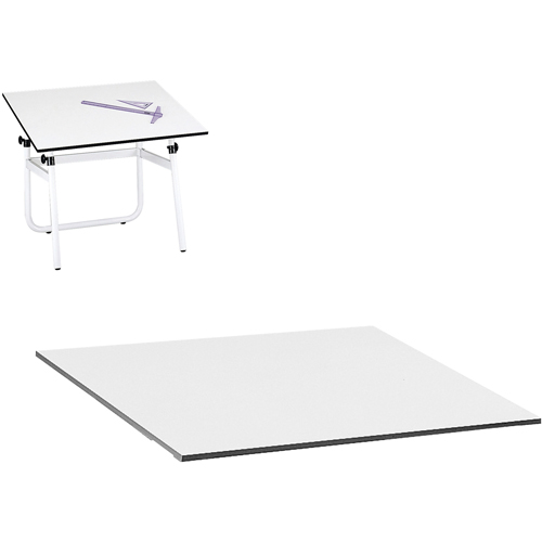 Table Top for Vista Adjustable Drawing Table, 48" W x 3/4" H, White Ottawa Fastener Supply