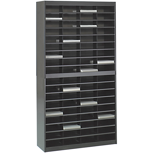 Heavy-duty Literature Organizers, Stationary, 72 Slots, Steel, 37-1/2" W x 12-3/4" D x 71" H Ottawa Fastener Supply