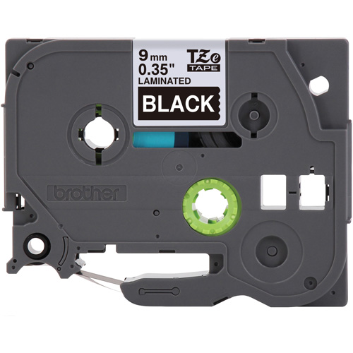 P-touch&reg; Labeling Systems, 9 mm x 314.96" or 8 m, White on Black Ottawa Fastener Supply