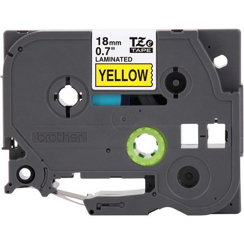Tape Cartridge for P-touch&reg; Labeling System, 18 mm x 8 m, Black on Yellow Ottawa Fastener Supply