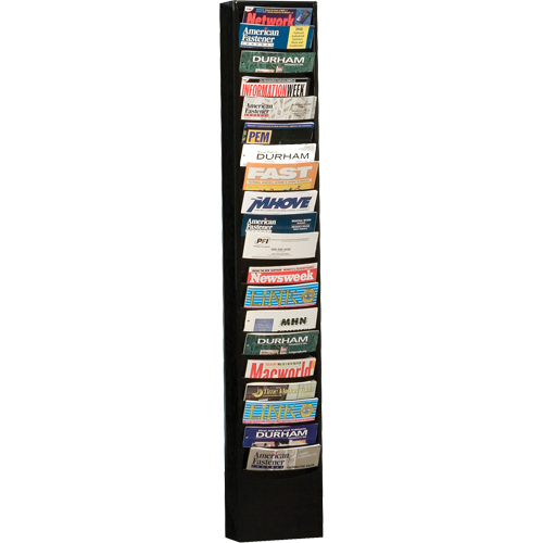 Literature Storage Racks, Stationary, 20 Slots, Steel, 9-3/4" W x 4-1/8" D x 58" H Ottawa Fastener Supply