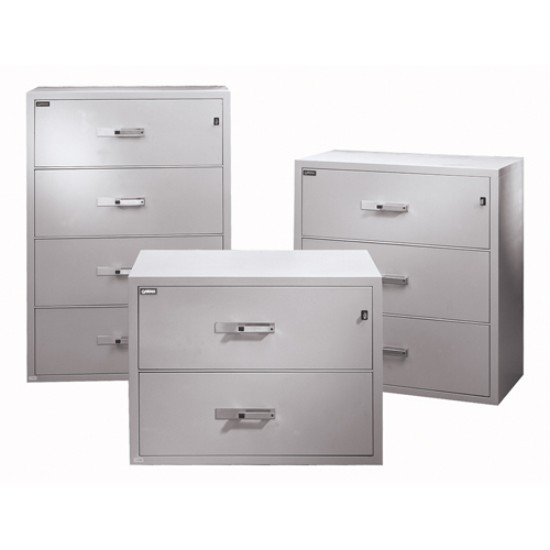 Fire Resistant Filing Cabinets, Steel, 4 Drawers, 38-3/4" W x 23-1/2" D x 55" H, Beige Ottawa Fastener Supply