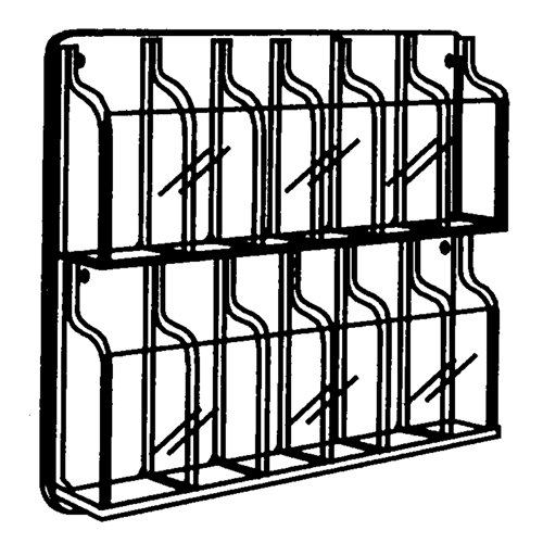 Pr&eacute;sentoirs, Mural, 9 fentes, Plastique, 30" la x 2" p x 36-7/8" h Ottawa Fastener Supply