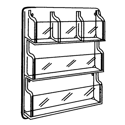 Pr&eacute;sentoirs, Mural, 9 fentes, Plastique, 30" la x 2" p x 36-7/8" h Ottawa Fastener Supply