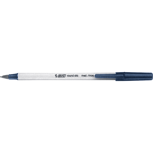Stylo &agrave; bille Bic Round Stic, Bleu, 0,8 mm Ottawa Fastener Supply