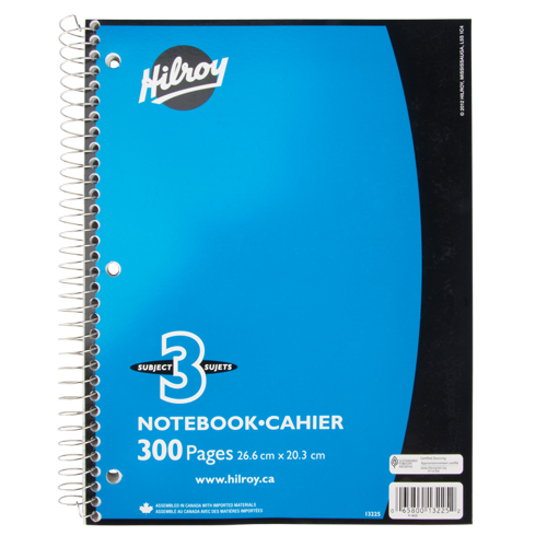 3 Subject Spiral Notebook Ottawa Fastener Supply