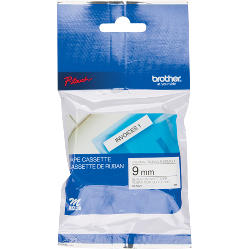 Ruban-&eacute;tiquette, 9 mm x 26-1/4', Noir sur blanc Ottawa Fastener Supply